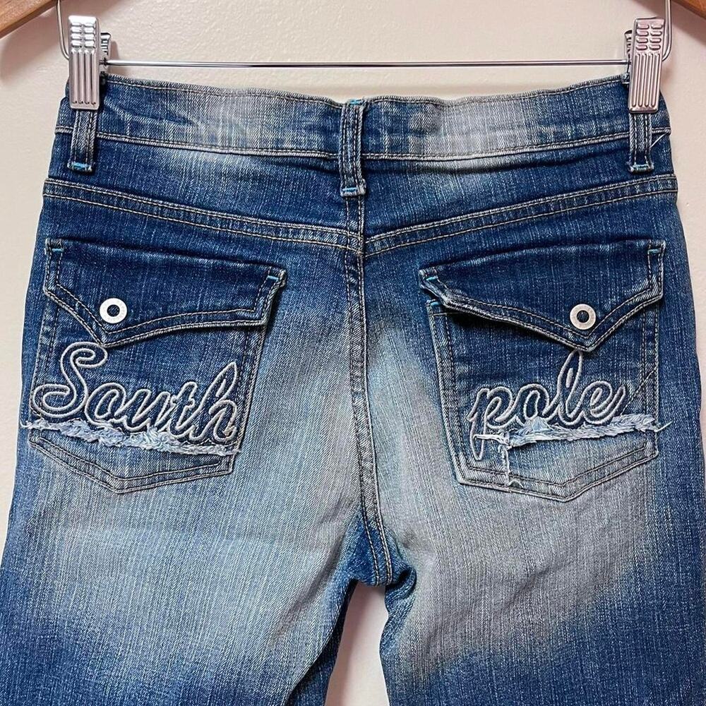 Embroidered south pole blue jeans